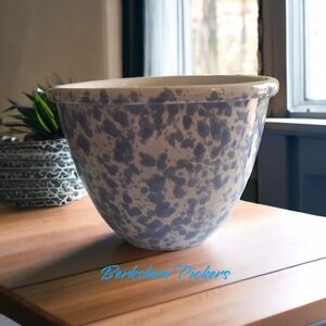 Bennington Potters Blue sponge/Spatter Pottery‎ Mixing Bowl 1877